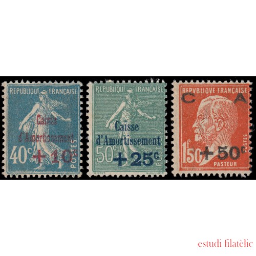 France Francia  246/48 1927 Fondo de amortización MNH
