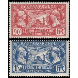 France Francia 244/45 1927 Visita de la Legión Americana MNH France Francia 244/45 1927 Visita de la Legión Americana MNH