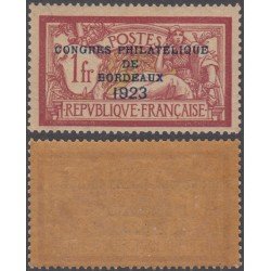 France Francia Nº 182 1923 Congrès Bordeaux MNH France Francia Nº 182 1923 Congrès Bordeaux MNH