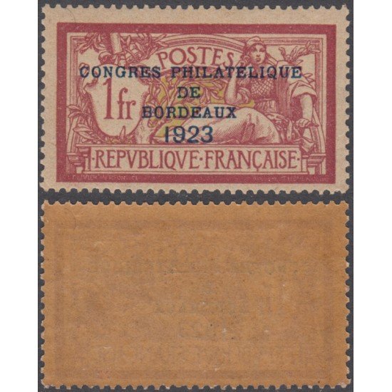 France Francia Nº 182 1923 Congrès Bordeaux MNH France Francia Nº 182 1923 Congrès Bordeaux MNH