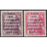 España Spain 1088/89 1951 Visita Caudillo a Canarias MNH