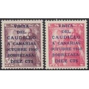 España Spain 1088/89 1951 Visita Caudillo a Canarias MNH