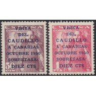 España Spain 1088/89 1951 Visita Caudillo a Canarias MNH