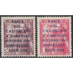 España Spain 1088/89 1951 Visita Caudillo a Canarias MNH España Spain 1088/89 1951 Visita Caudillo a Canarias MNH