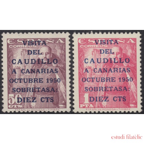 España Spain 1088/89 1951 Visita Caudillo a Canarias MNH