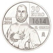España Spain Euros conmemorativos 2014 El Greco 30 euros Plata