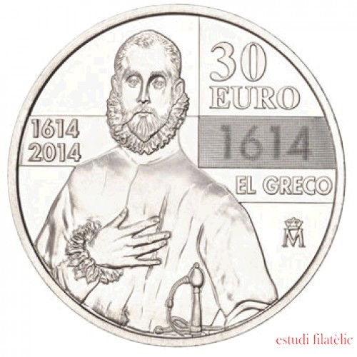 España Spain Euros conmemorativos 2014 El Greco 30 euros Plata