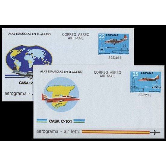 España Aerogramas 205/06 1983 Casa 212 CASA C-101 Avión Plane España Aerogramas 205/06 1983 Casa 212 CASA C-101 Avión Plane