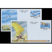 España Aerogramas 209/10 1985 Velero clase óptima Ultraligero Avión Plane 