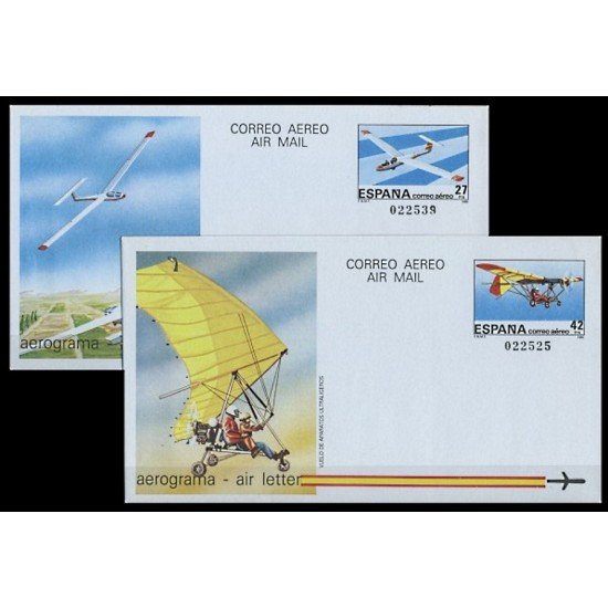 España Aerogramas 209/10 1985 Velero clase óptima Ultraligero Avión Plane España Aerogramas 209/10 1985 Velero clase óptima Ultraligero Avión Plane