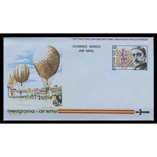 España Aerograma 215 1990 Emilio Herrera, ingeniero Globo Air balloon España Aerograma 215 1990 Emilio Herrera, ingeniero Globo Air balloon