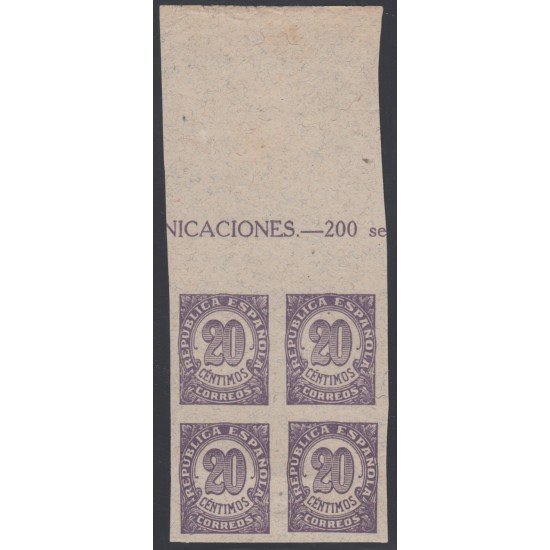 España Spain Variedad 748sa Bl.4 1938 Cifras España Spain Variedad 748sa Bl.4 1938 Cifras