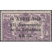 España Spain 755 1938 VII Aniv. República Anniversary Republic MNH