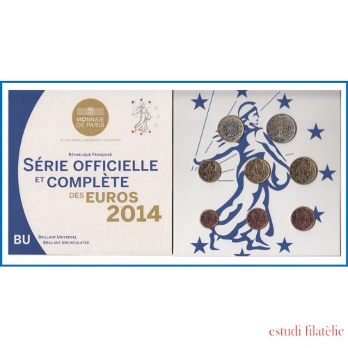 Francia France 2014 Cartera Oficial Monedas € euros Set Coin