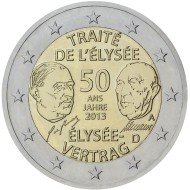 Alemania 2013 2 € euros conmemorativos 50º Av Tratado del Elíseo ( 5 monedas )