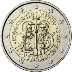 Eslovaquia 2013 2 € euros conmemorativos Konstantín y Metod Eslovaquia 2013 2 € euros conmemorativos Konstantín y Metod