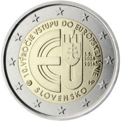 Eslovaquia 2014 2 € euros conmemorativos 10º Av adhesión República Eslovaca Unión Europea Eslovaquia 2014 2 € euros conmemorativos 10º Av adhesión República Eslovaca Unión Europea