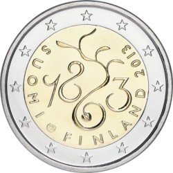 Finlandia 2013 2 € euros conmemorativos 150º Av. Parlamento de 1863 Finlandia 2013 2 € euros conmemorativos 150º Av. Parlamento de 1863
