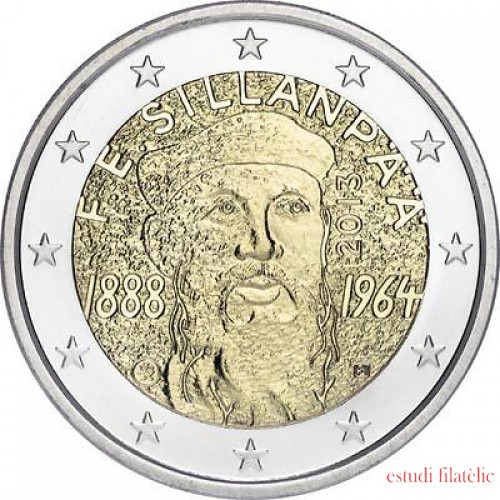 Finlandia 2013 2 € euros conmemorativos  125 Av del escritor F. E. Sillampää