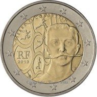Francia 2013 2 € euros conmemorativos 150º Av. Pierre de Coubertin 1er Presidente COI