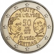 Francia 2013 2 € euros conmemorativos 50º Av. del Tratado del Elíseo