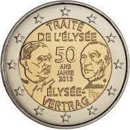 Francia 2013 2 € euros conmemorativos 50º Av. del Tratado del Elíseo