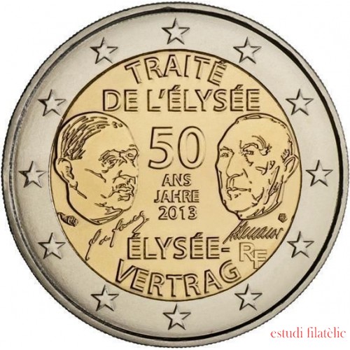 Francia 2013 2 € euros conmemorativos 50º Av. del Tratado del Elíseo