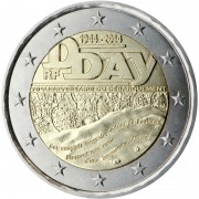 Francia 2014 2 € euros conmemorativos 70º Av Desembarco Normandía 