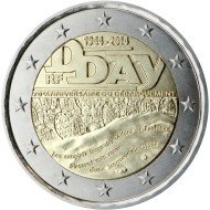 Francia 2014 2 € euros conmemorativos 70º Av Desembarco Normandía
