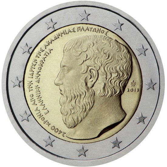 Grecia 2013 2 € euros conmemorativos Av Academia Platón Grecia 2013 2 € euros conmemorativos Av Academia Platón