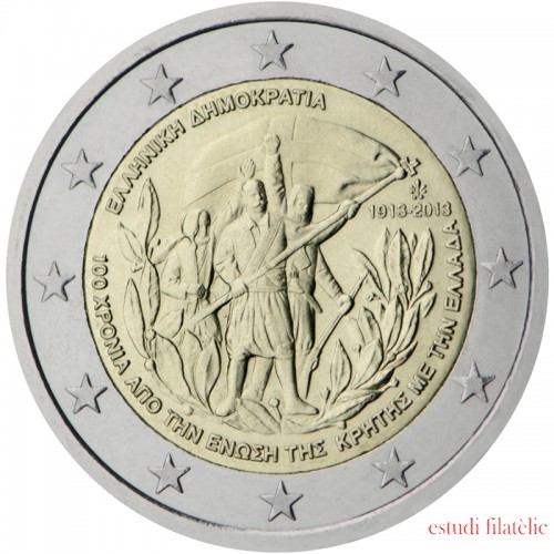 Grecia 2013 2 € euros conmemorativos Cent. Unión de Creta a Grecia