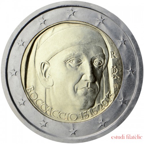 Italia 2013 2 € euros conmemorativos 2º Cent Giovanni Boccaccio