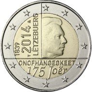 Luxemburgo 2014 2 € euros conmemorativos 175 Av Independencia