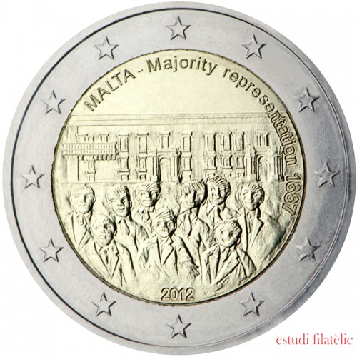 Malta 2012 2 € euros conmemorativos Representación mayoritaria, 1887
