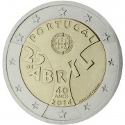 Portugal 2014 2 € euros conmemorativos  40º Av Revolución del 25 de abril