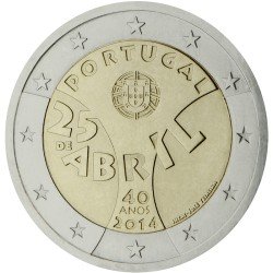 Portugal 2014 2 € euros conmemorativos 40º Av Revolución del 25 de abril Portugal 2014 2 € euros conmemorativos 40º Av Revolución del 25 de abril