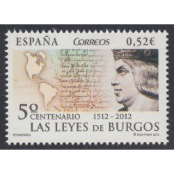 España Spain 4780 2013 V Centenario de las Leyes de Burgos MNH