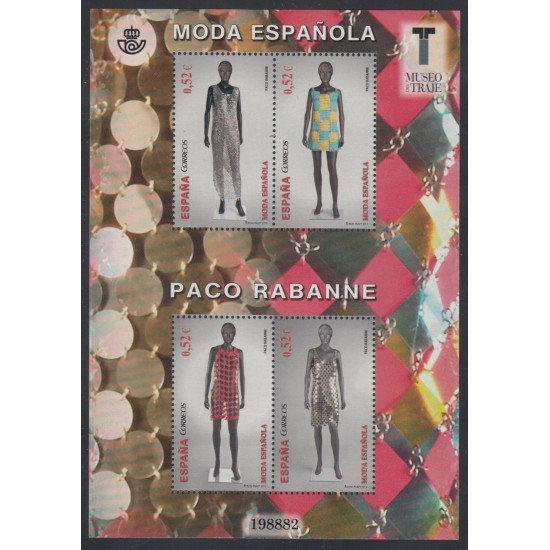 España Spain 4813 Año 2013 Moda Española Paco Rabanne HB MNH España Spain 4813 Año 2013 Moda Española Paco Rabanne HB MNH