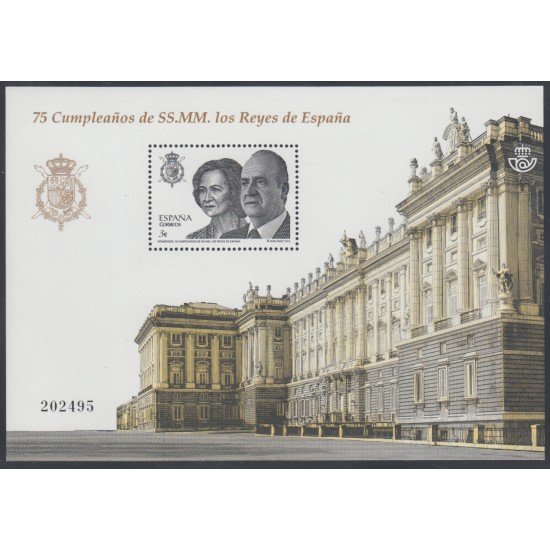 España Spain 4829 2013 Efemérides 75 Cumpleaños de SSMM Reyes de España MNH España Spain 4829 2013 Efemérides 75 Cumpleaños de SSMM Reyes de España MNH