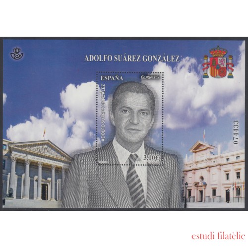 España Spain 4837 2013 Personajes Adolfo Suárez HB MNH