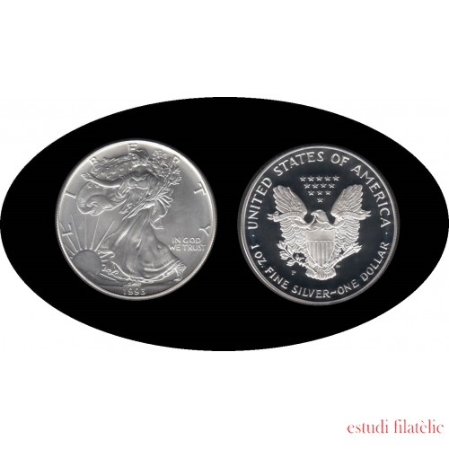 Estados Unidos United States 1 OZ onza 1993 Liberty 1$  Plata Ag