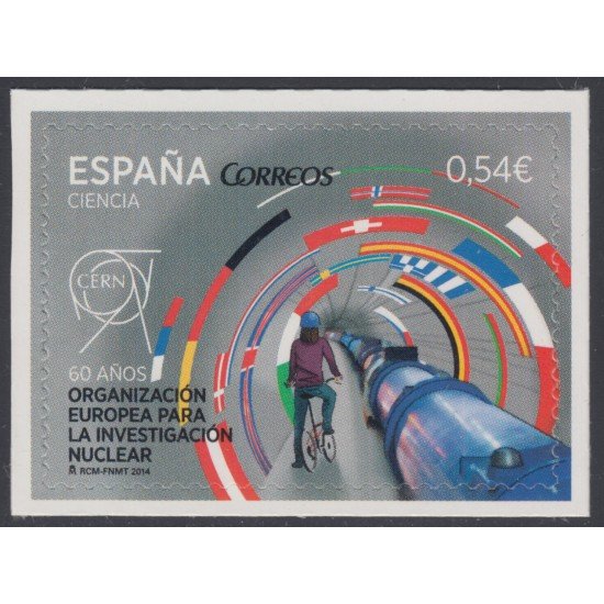 España Spain 4849 2014 60 Años Organización Europea Investigación Nuclear CERN MNH España Spain 4849 2014 60 Años Organización Europea Investigación Nuclear CERN MNH
