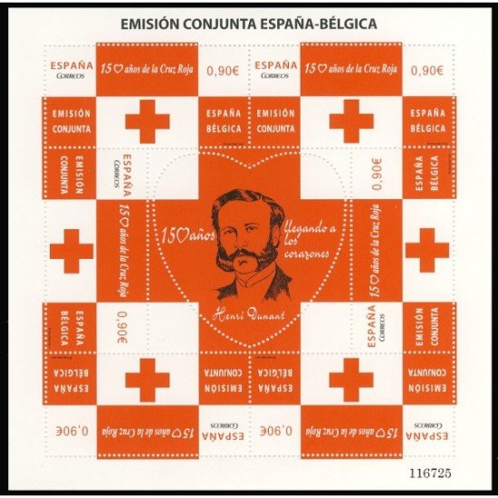 España Spain 4828 2013 Cruz Roja Red Cross Emisión conjuta Bélgica MP MNH España Spain 4828 2013 Cruz Roja Red Cross Emisión conjuta Bélgica MP MNH