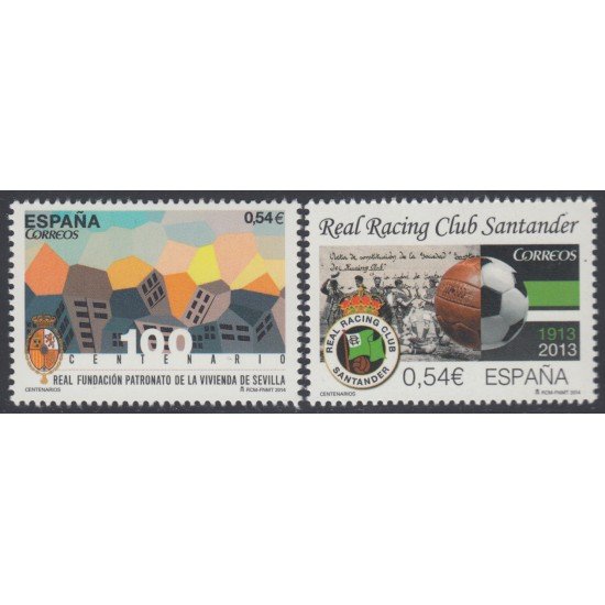 España Spain 4853/54 2014 Cent. Fundación Patronato de Sevilla Fútbol Football Santander  MNH