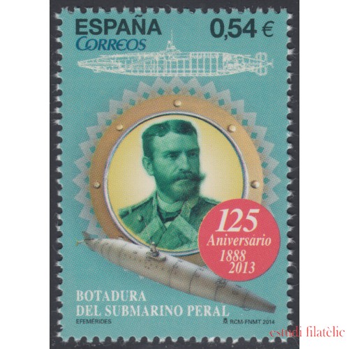 España Spain 4870 2014 125 Aniversario de la botadura del submarino Peral MNH