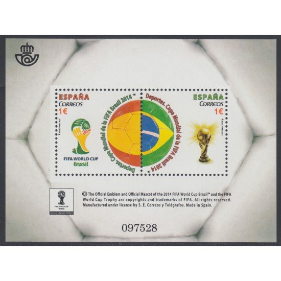España Spain 4890 2014 Copa Mundial de la FIFA Brasil 2014 MNH