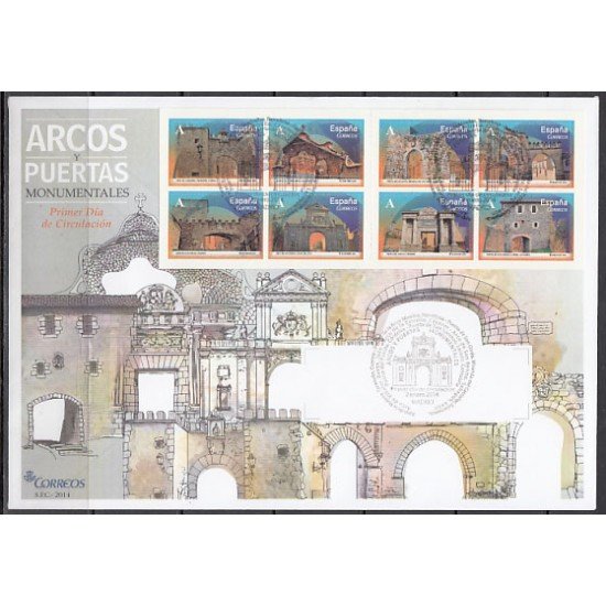 España Spain 4838/45 2014 Arcos y Puentes Monumentales SPD Sobre Primer Día