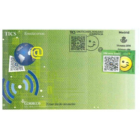 España Spain 4875 2014 TICS Emoticonos SPD Sobre Primer Día