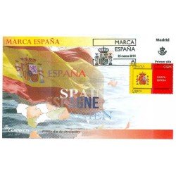 España Spain 4877 2014 Marca España Escudo sobre Bandera SPD Sobre Primer Día España Spain 4877 2014 Marca España Escudo sobre Bandera SPD Sobre Primer Día