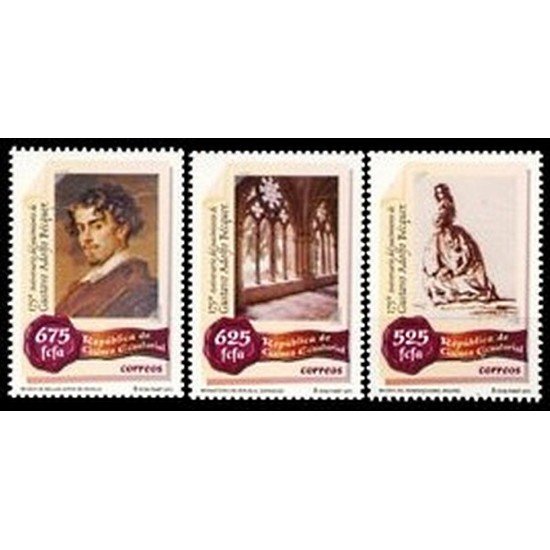 Guinea Ecuatorial 451/53 2011 750º Aniv.del nacimiento de G.A Bécqer MNH Guinea Ecuatorial 451/53 2011 750º Aniv.del nacimiento de G.A Bécqer MNH